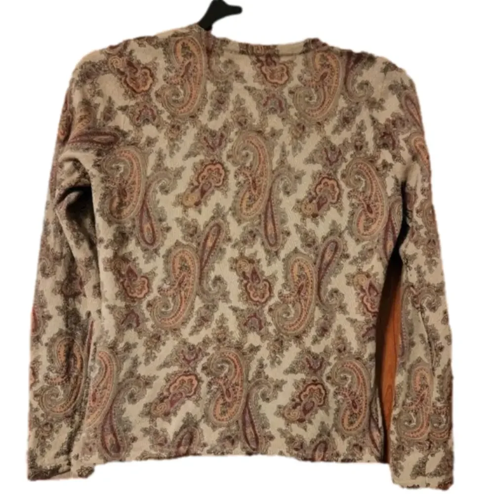 Susan Bristol vintage paisley print wool cardigan Size M